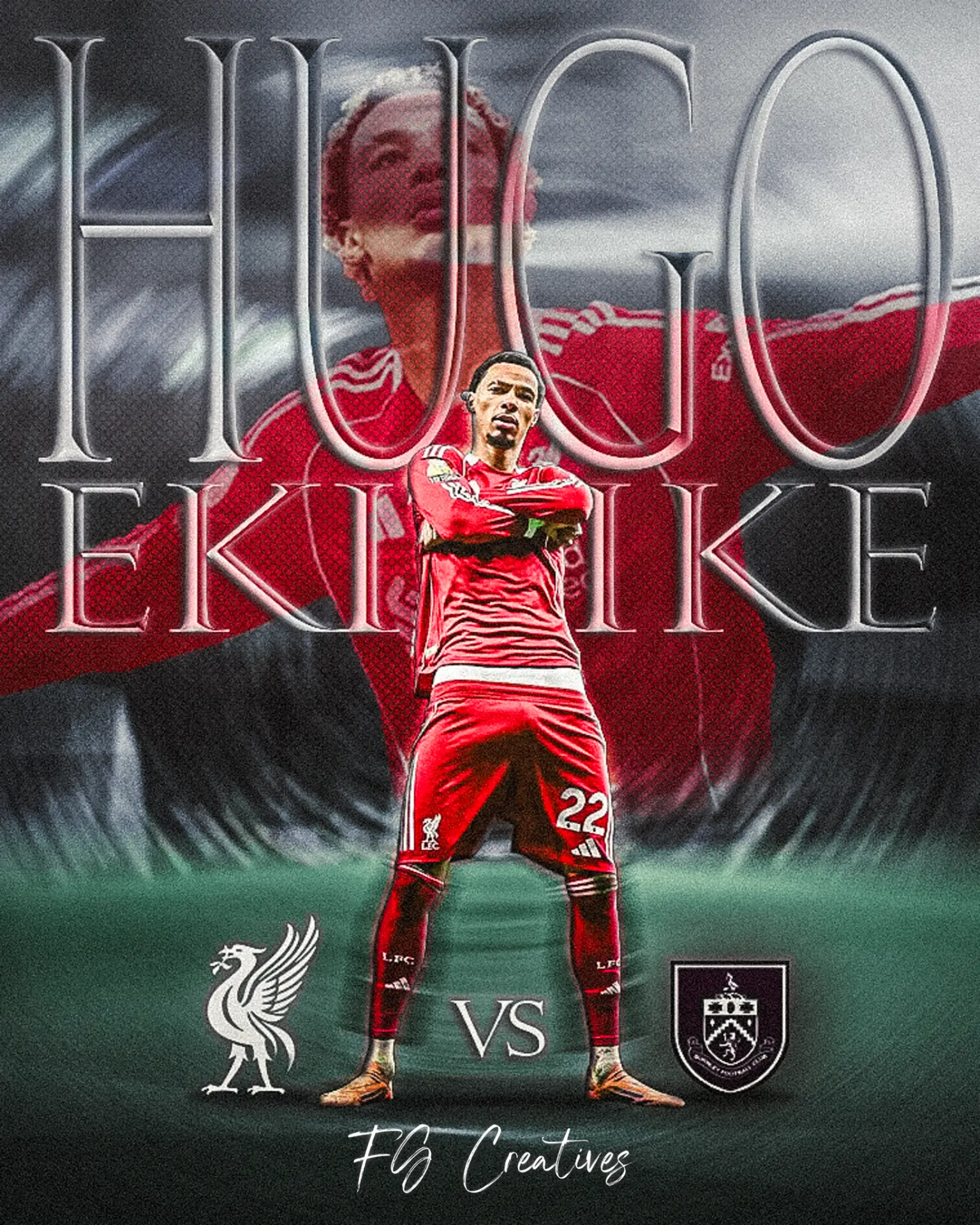 Hugo Ekitike matchday football graphic by FG Creatives