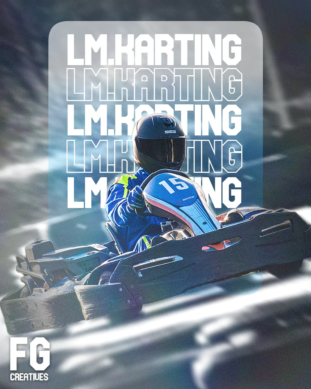 LM.Karting repeated-type social graphic by FG Creatives