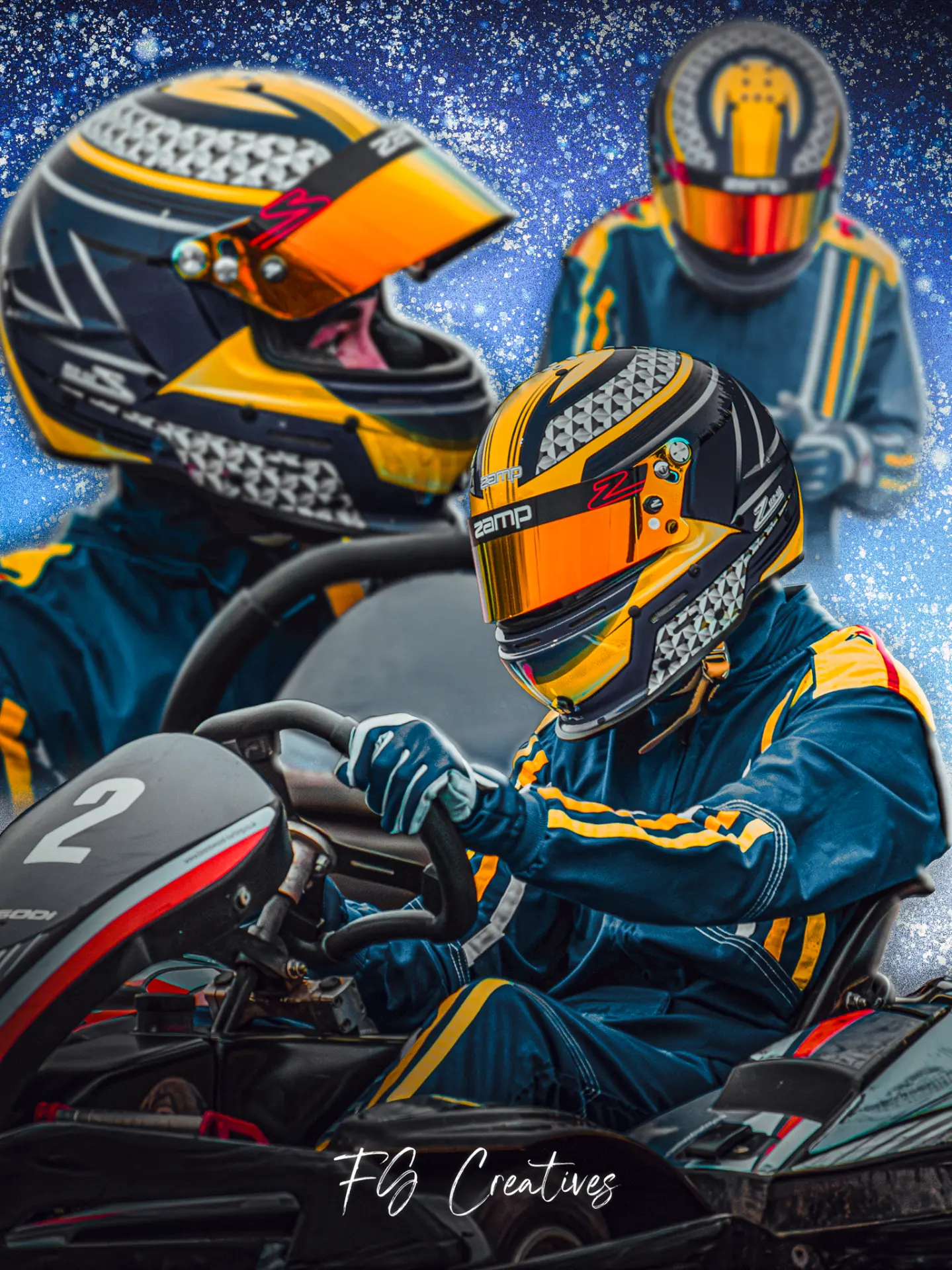 Karting driver graphic design by FG Creatives