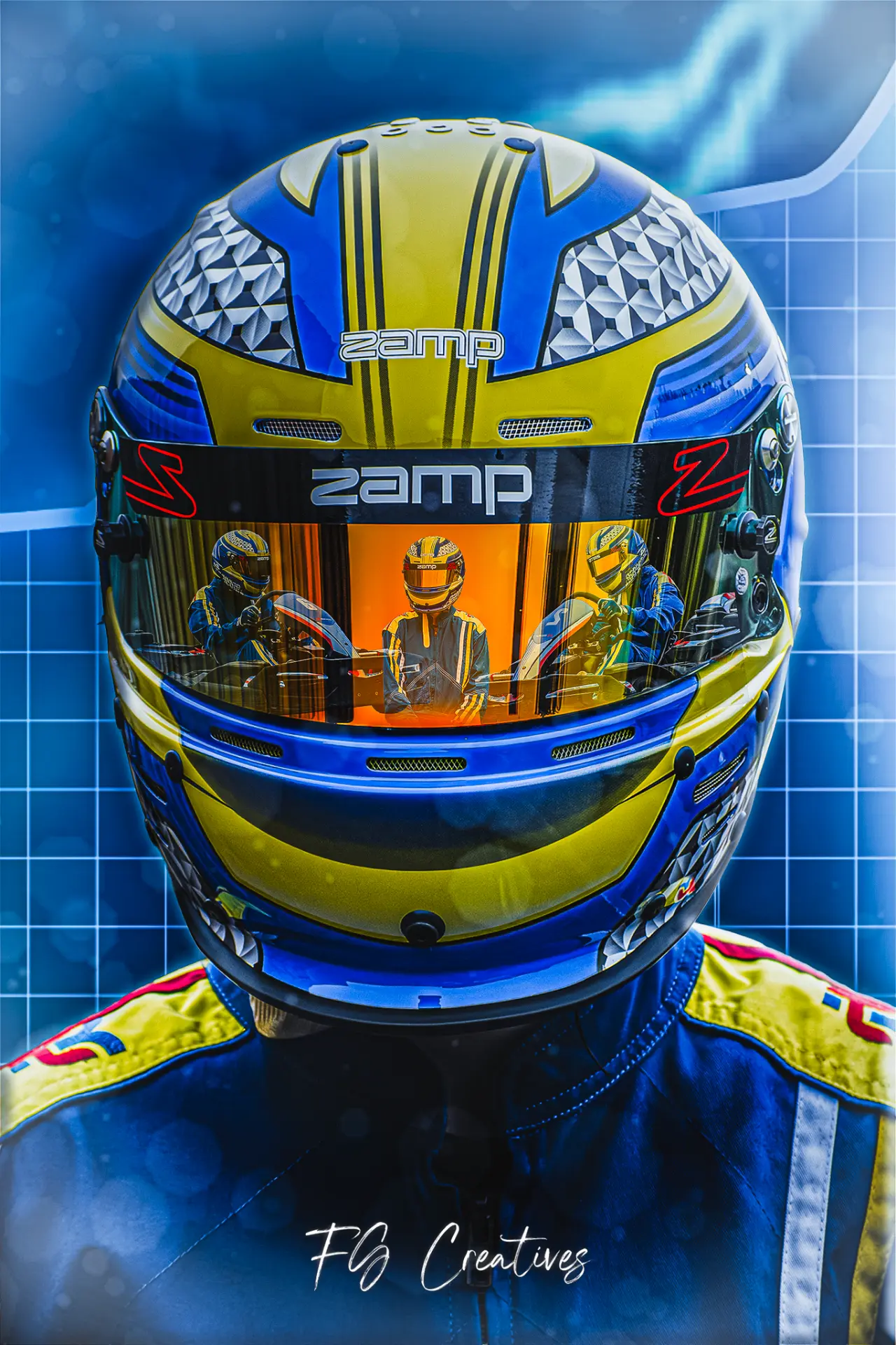 Helmet visor reflection graphic design by FG Creatives